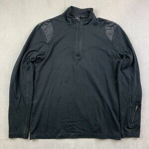 Victorinox Mens Sweater Medium Black 1/4 Zip Long Sleeve Lightweight Outdoor